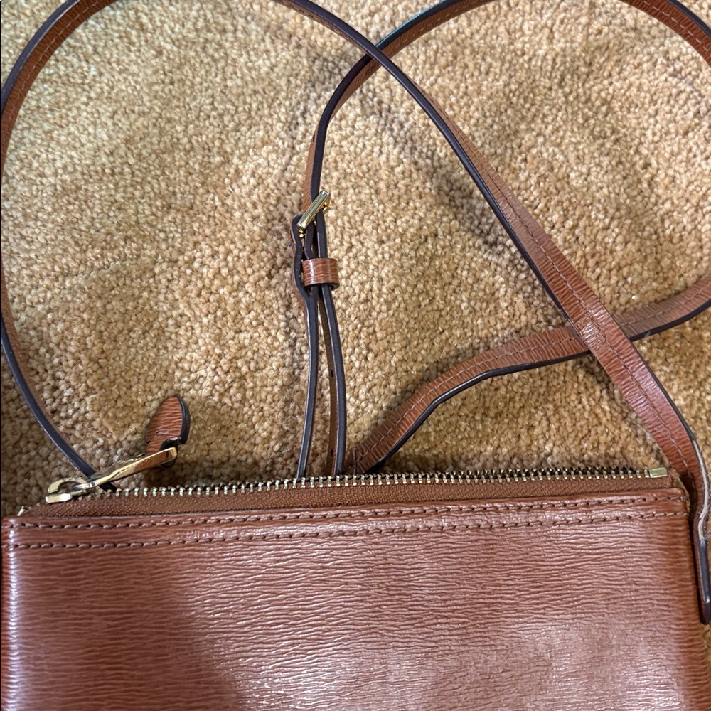 Lauren Ralph Lauren Brown Leather Messenger Bag - Picture 4 of 4